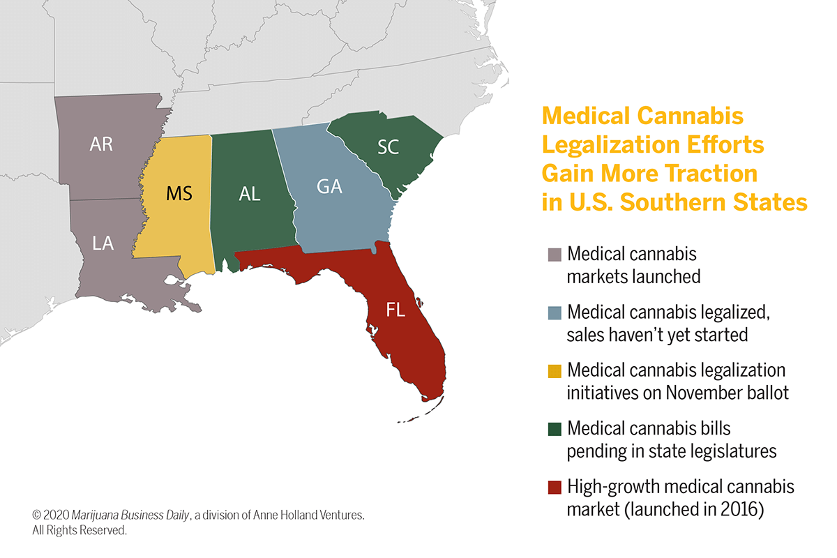 Legalization of medical marijuana in the South on the rise MJ
